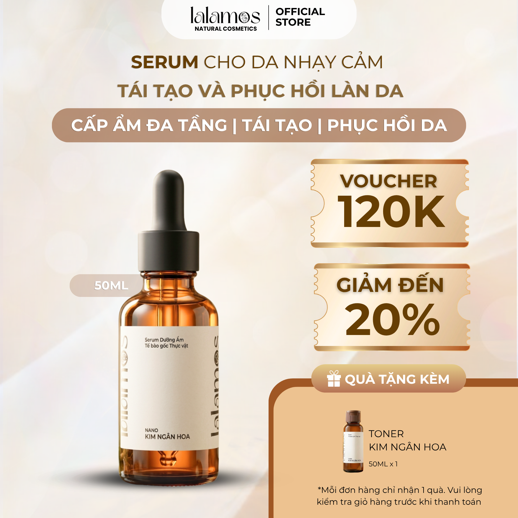SERUM DƯỠNG ẨM NANO KIM NGÂN HOA