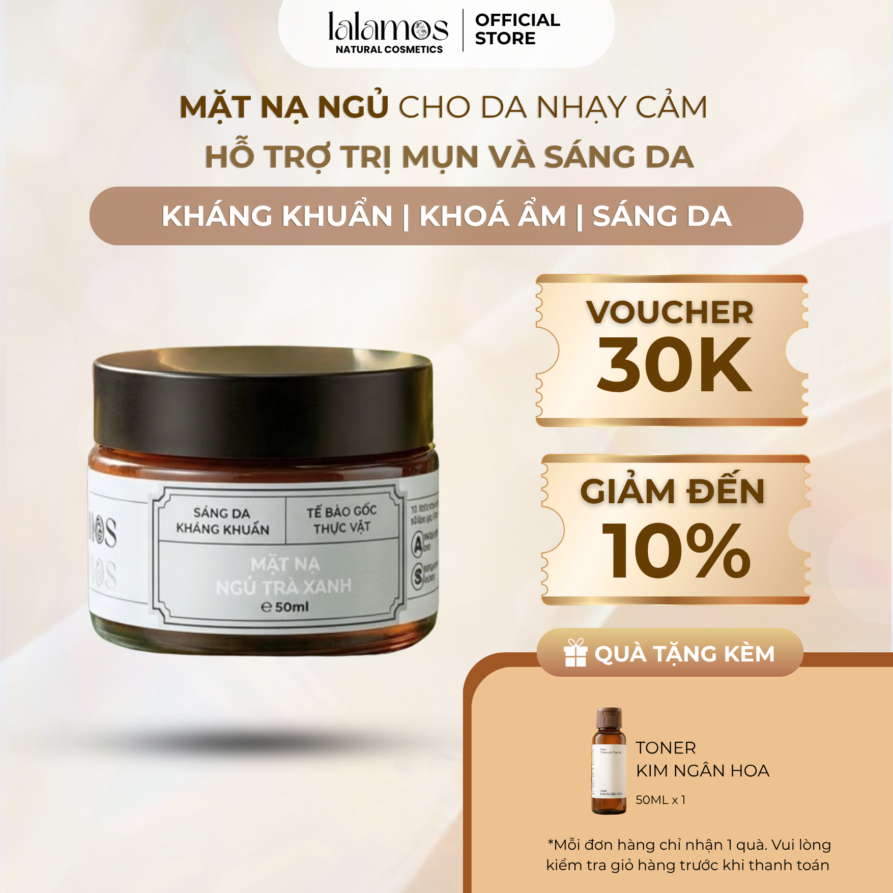 MẶT NẠ NGỦ TRÀ XANH NHÀ LALAMOS