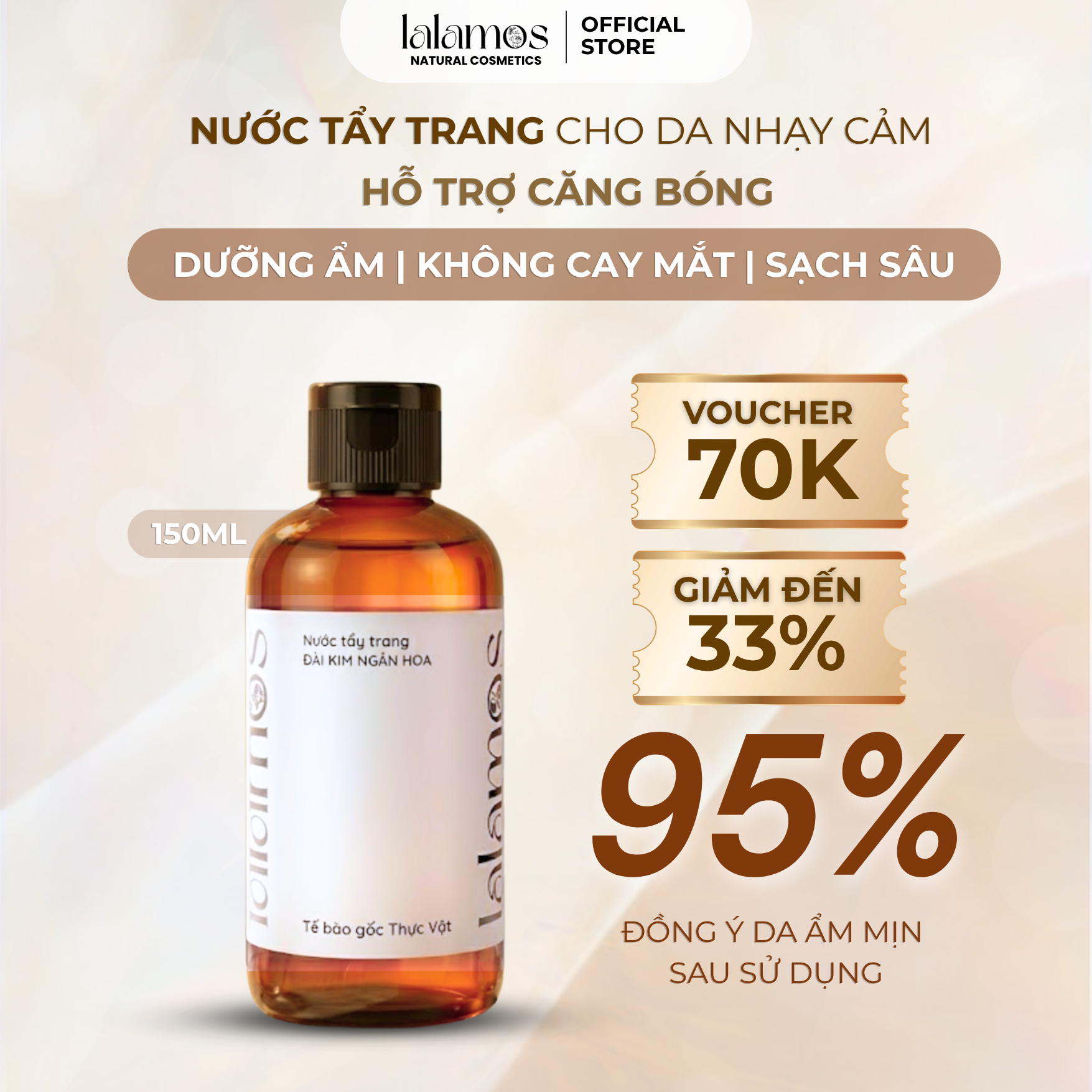 Nước Tẩy Trang Đài Kim Ngân Hoa 280ml – LALAMOS (Chai lớn)