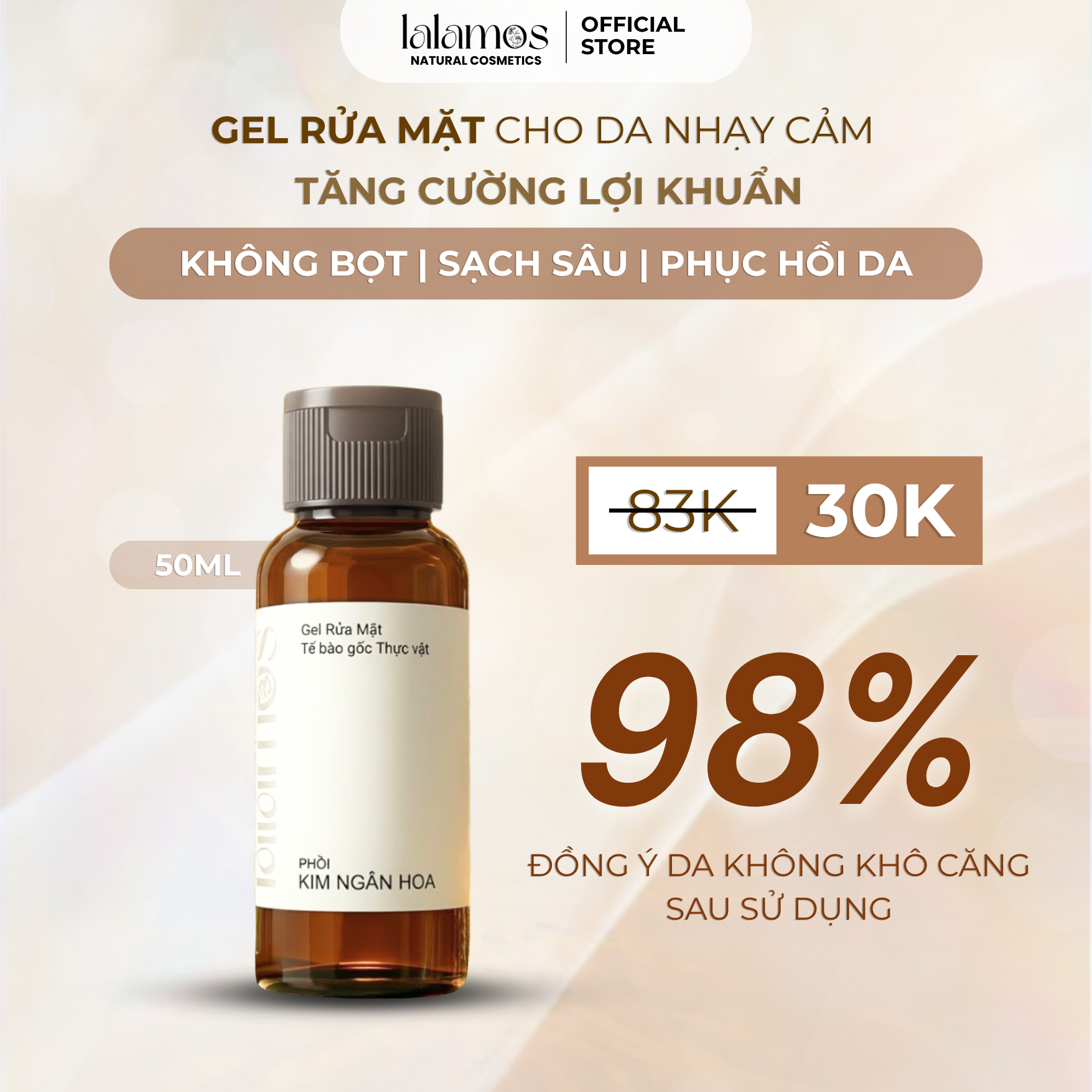 Gel Rửa Mặt Kim Ngân Hoa 50ml – LALAMOS